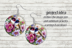 Birds &amp; Flowers Round Design, 10x10 Round Sublimation, d26 Product Image 7