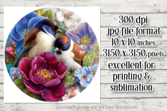 Birds &amp; Flowers Round Design, 10x10 Round Sublimation, d3 Product Image 2