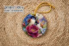 Birds &amp; Flowers Round Design, 10x10 Round Sublimation, d3 Product Image 5