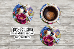 Birds &amp; Flowers Round Design, 10x10 Round Sublimation, d3 Product Image 6