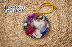 Birds &amp; Flowers Round Design, 10x10 Round Sublimation, d30 Product Image 5