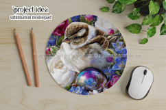 Birds &amp; Flowers Round Design, 10x10 Round Sublimation, d31 Product Image 4