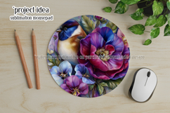 Birds &amp; Flowers Round Design, 10x10 Round Sublimation, d32 Product Image 4