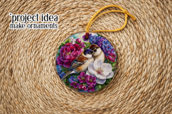 Birds &amp; Flowers Round Design, 10x10 Round Sublimation, d33 Product Image 5