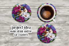 Birds &amp; Flowers Round Design, 10x10 Round Sublimation, d33 Product Image 6