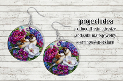 Birds &amp; Flowers Round Design, 10x10 Round Sublimation, d33 Product Image 7