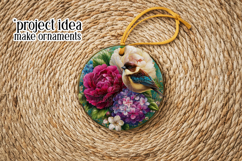 Birds &amp; Flowers Round Design, 10x10 Round Sublimation, d34 Product Image 5