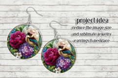 Birds &amp; Flowers Round Design, 10x10 Round Sublimation, d34 Product Image 7