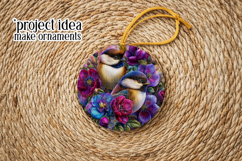 Birds &amp; Flowers Round Design, 10x10 Round Sublimation, d35 Product Image 5