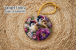 Birds &amp; Flowers Round Design, 10x10 Round Sublimation, d36 Product Image 5