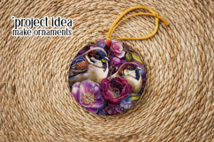 Birds &amp; Flowers Round Design, 10x10 Round Sublimation, d37 Product Image 5