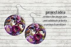 Birds &amp; Flowers Round Design, 10x10 Round Sublimation, d37 Product Image 7