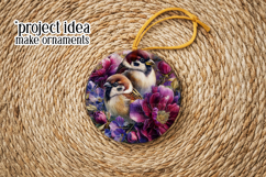 Birds &amp; Flowers Round Design, 10x10 Round Sublimation, d38 Product Image 5