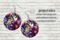 Birds &amp; Flowers Round Design, 10x10 Round Sublimation, d38 Product Image 7