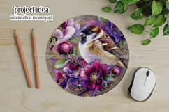 Birds &amp; Flowers Round Design, 10x10 Round Sublimation, d39 Product Image 4