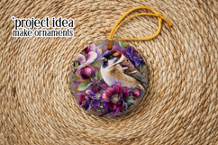Birds &amp; Flowers Round Design, 10x10 Round Sublimation, d39 Product Image 5