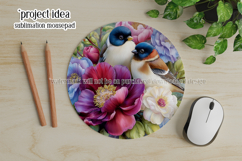 Birds &amp; Flowers Round Design, 10x10 Round Sublimation, d4 Product Image 4