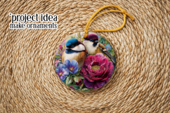 Birds &amp; Flowers Round Design, 10x10 Round Sublimation, d40 Product Image 5