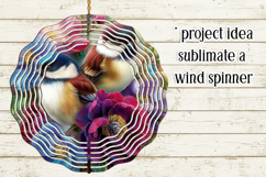 Birds &amp; Flowers Round Design, 10x10 Round Sublimation, d41 Product Image 3