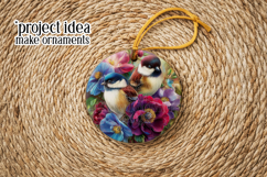 Birds &amp; Flowers Round Design, 10x10 Round Sublimation, d41 Product Image 5