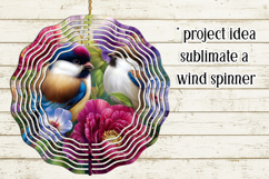 Birds &amp; Flowers Round Design, 10x10 Round Sublimation, d42 Product Image 3