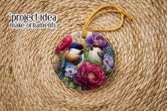 Birds &amp; Flowers Round Design, 10x10 Round Sublimation, d42 Product Image 5