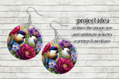 Birds &amp; Flowers Round Design, 10x10 Round Sublimation, d42 Product Image 7