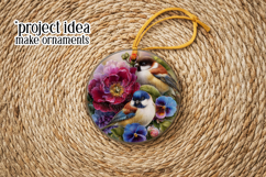 Birds &amp; Flowers Round Design, 10x10 Round Sublimation, d43 Product Image 5