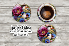 Birds &amp; Flowers Round Design, 10x10 Round Sublimation, d43 Product Image 6