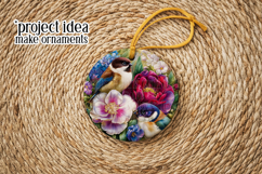 Birds &amp; Flowers Round Design, 10x10 Round Sublimation, d5 Product Image 5