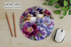 Birds &amp; Flowers Round Design, 10x10 Round Sublimation, d7 Product Image 4