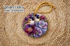 Birds &amp; Flowers Round Design, 10x10 Round Sublimation, d7 Product Image 5