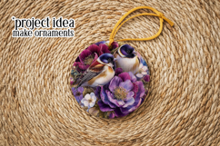 Birds &amp; Flowers Round Design, 10x10 Round Sublimation, d8 Product Image 5
