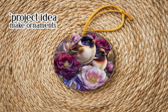 Birds &amp; Flowers Round Design, 10x10 Round Sublimation, d9 Product Image 5