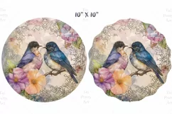 Birds Wind Spinner, Door Hanger Png, Keychain Png, Car Coaster