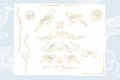 Engraving Style Birds &amp; Florals Clipart Product Image 1