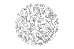Bird Embroidery Pattern PDF, Woodland Birds Hoop Pattern Product Image 2