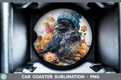 GorgeousBirds Knit Hat Car Coaster design.