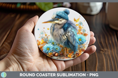 GorgeousBirds Knit Hat Round Coaster design.