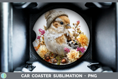 GorgeousBirds Knit Hat Car Coaster design.