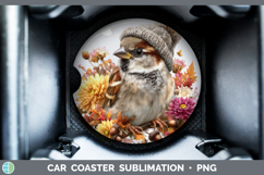 GorgeousBirds Knit Hat Car Coaster design.