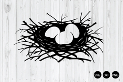 Birds Nest With Eggs SVG, Nest of Bird Eggs SVG Product Image 1