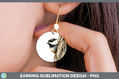 GorgeousBirds Tree Peek Round Earrings design.