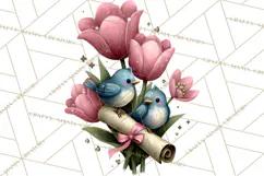 Birdsong Letters Clipart, Printable Love Letter PNG Product Image 4