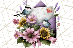 Birdsong Letters Clipart, Printable Love Letter PNG Product Image 3