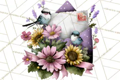 Birdsong Letters Clipart, Printable Love Letter PNG Product Image 3
