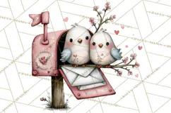 Birdsong Letters Clipart, Printable Love Letter PNG Product Image 4