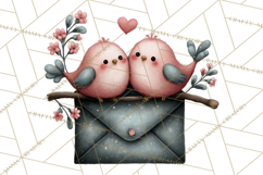 Birdsong Letters Clipart, Printable Love Letter PNG Product Image 5
