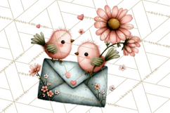 Birdsong Letters Clipart, Printable Love Letter PNG Product Image 2