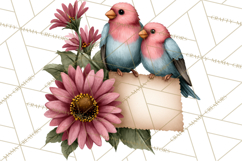 Birdsong Letters Clipart, Printable Love Letter PNG Product Image 3